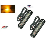 2x 12V 24V 6 LED Ambra Strobo Lampeggiante Recupero Barra Camion Faro Luci Nuova