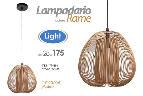Lampadario color rame salotto - lampadario,