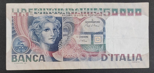 50000 lire volto donna - volto,