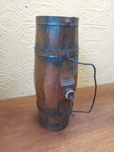Vintage french wooden barrel - french,