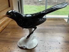 Statuina uccellino nero Nymphenburg T. Karner