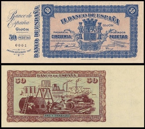 Facsimil billete pesetas - billete,