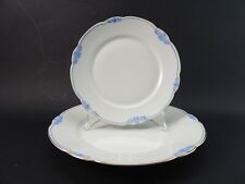 ART DECO ZEH SCHERZER BAVARIA SERVIZIO 8 PIATTI PORCELLANA BIANCA DECORO BLU