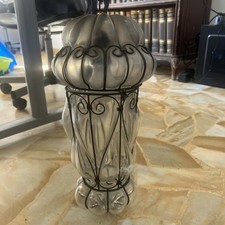 Antico Lampadario In Ferro Battuto  Vintage 40cmx18cm