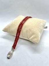 Bracciale Artigianale In Corallo Rosso Mediterraneo A Cannette E Argento 925
