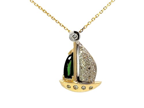 Collana barca vela tormalina - collana,