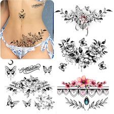 Set tatuaggi sexy temporanei donna bellissimo squisito 3D realistico flo