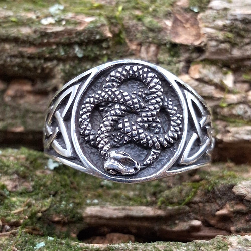 Anello serpente uomo argento - serpente,