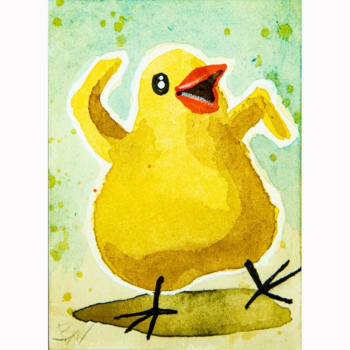 Pulcino quadro originale aceo - quadro,