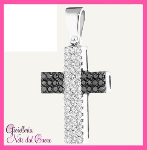 Pendente croce uomo oro bianco - oro,