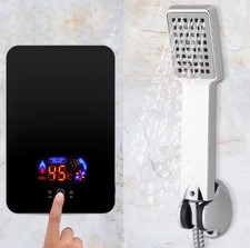 Mini Scaldabagno Elettrico Istantaneo + Kit Soffione Acqua Calda No Serbatoio