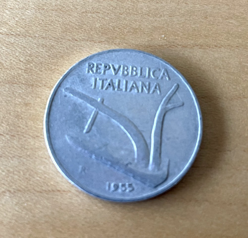 Italy 1955 lire coin - ,