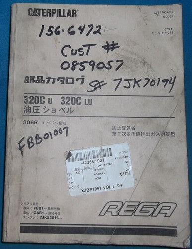 Manuale parti escavatore cat - manuale,