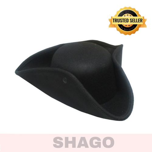 Cappello tricorno pirata - pirata, nero