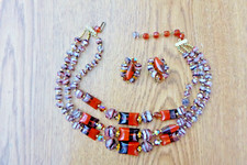 Set orecchini collana vetro