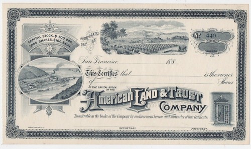 1880s stock certificate - stock,