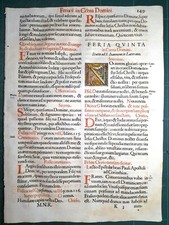 MESSALE CATTOLICO GIUNTA 1628 Pagina con capolettera N Natività Pag. 149