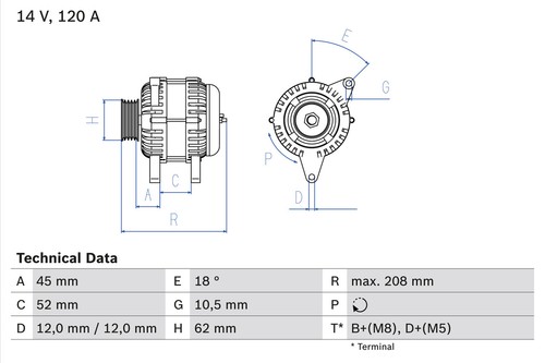 Alternatore bosch 986 - alternatore, 0