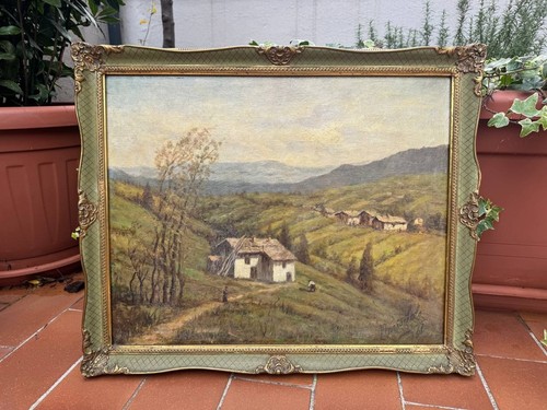 Dipinto olio paesaggio - ad, di
