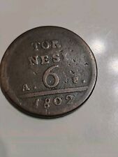 Moneta 6 Tornesi 1802 Regno Delle 2 Sicilie R2