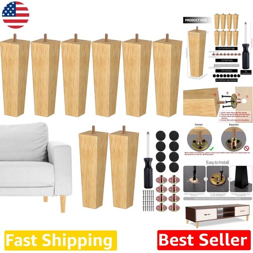 8pz gambe per mobili legno - in,