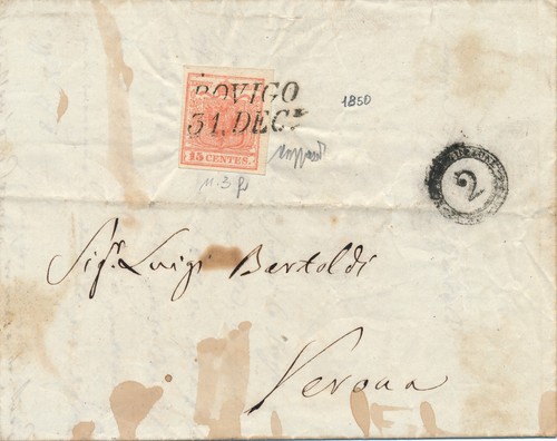 Lombardo veneto 1850 - veneto, lettera