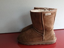 Stivali da neve invernali Pawz unisex bambini marroni scamosciati pull on. UK(13.5)EUR(32.5)-B23