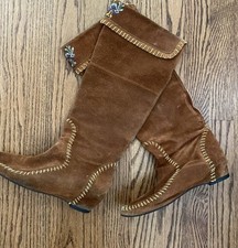 Stivali vintage ALDO scamosciati indiani sud-ovest mocassino con polsini 37