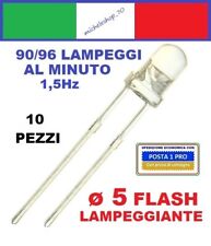 diodo led lampeggiante 1,5hZ diametro 5mm lente trasparente, slow flashing diode
