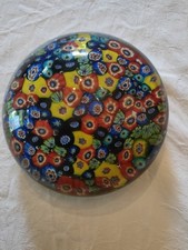 Enorme fermacarte In Vetro Di Murano millefiori vintage 2,1kg.Diametro 17,5.