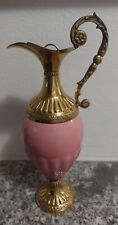 STOCK Bottiglia Anfora Vetro Ceramica Rosa Vintage Vuota Tappo Originale Anni 60