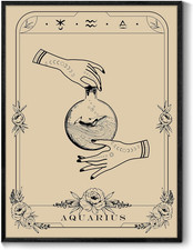 Quadri Soggiorno Con Cornice Nero, 40X60 Cm Stampe Da Parete Acquario Tarocchi, 
