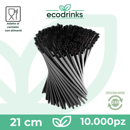 000 cannucce plastica nere - 10.000,