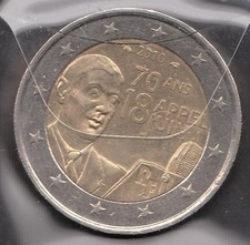 E272 Moneta Coin FRANCIA: 2 euro 2010 Commemorativo 70 Ans Appel 18 Juin FDC