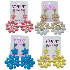 Orecchini Punto Luce Fiori Pendenti Leggerissimi Donna Grande Classico Ester