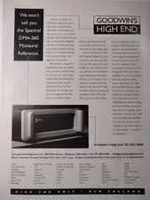 Pubblicità Goodwin High End Audio Spectral DMA 360 Montreal ref vintage 1985 stampa