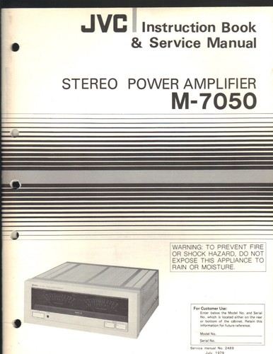 Manuale servizio jvc 7050 - jvc, m-7050