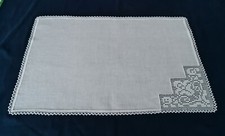 Tovaglia ricamata in puro lino Tovaglietta colazione rettangolare fatta a mano