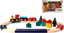 Trenino in Legno per Bambini Trenino Con Pista Treno Con Locomotiva Vagoni Binar