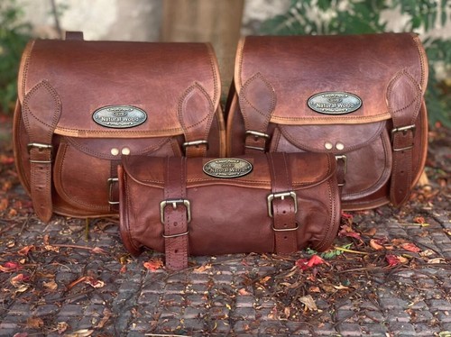 Combo marrone pelle moto - 3,