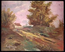 OLIO SU CARTONE TELATO FIRMATO