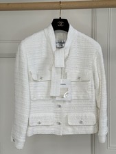 BNWT Chanel White Tweed Jacket