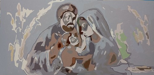 Quadro moderno dipinto mano - dipinto,