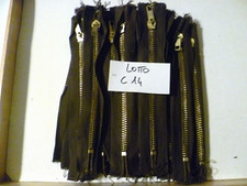 20 PZ CERNIERE MARRONE ORO SC 14 CM LAMPO ZIP CATENA 5 x JEANS  FONDO MAGAZZINO