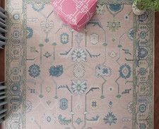 Tappeto Oushak rosa chiaro