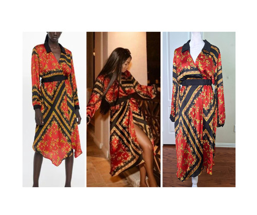 Zara sciarpa stampa abito - zara,