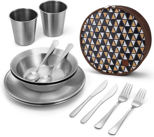 Kit piatti posate acciaio - kit,