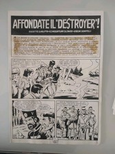 TAVOLA ORIGINALE ZAGOR "AFFONDANTE IL DESTROYER" GAMBA DONATELLI