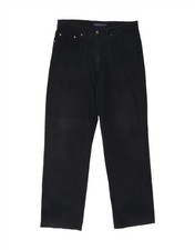 TRUSSARDI Mens Straight Casual Trousers W34 L30 Navy Blue AI08