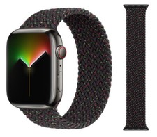 ORIGINALE APPLE INTRECCIATO SOLO ANELLO 42/44/45/49MM NERO UNITÀ TUTTE LE TAGLIE NUOVO ORIGINALE